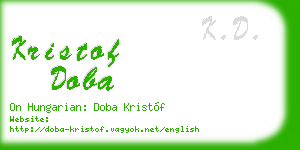 kristof doba business card